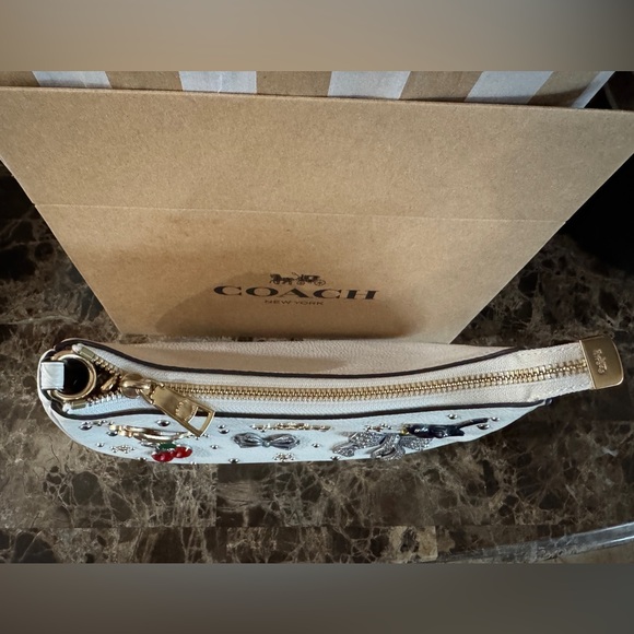 NWT Coach Teri Shoulder Bag with Pins, Pebble Leather Chalk New 2025. - Picture 5 of 16